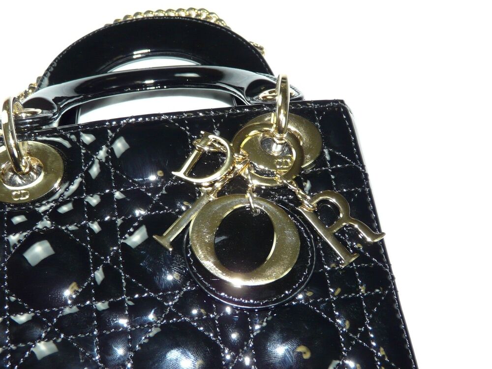 Mini Lady Dior Bag Black Patent Cannage Lambskin Certified by Rebag | MSRP $5500 - Picture 5 of 16